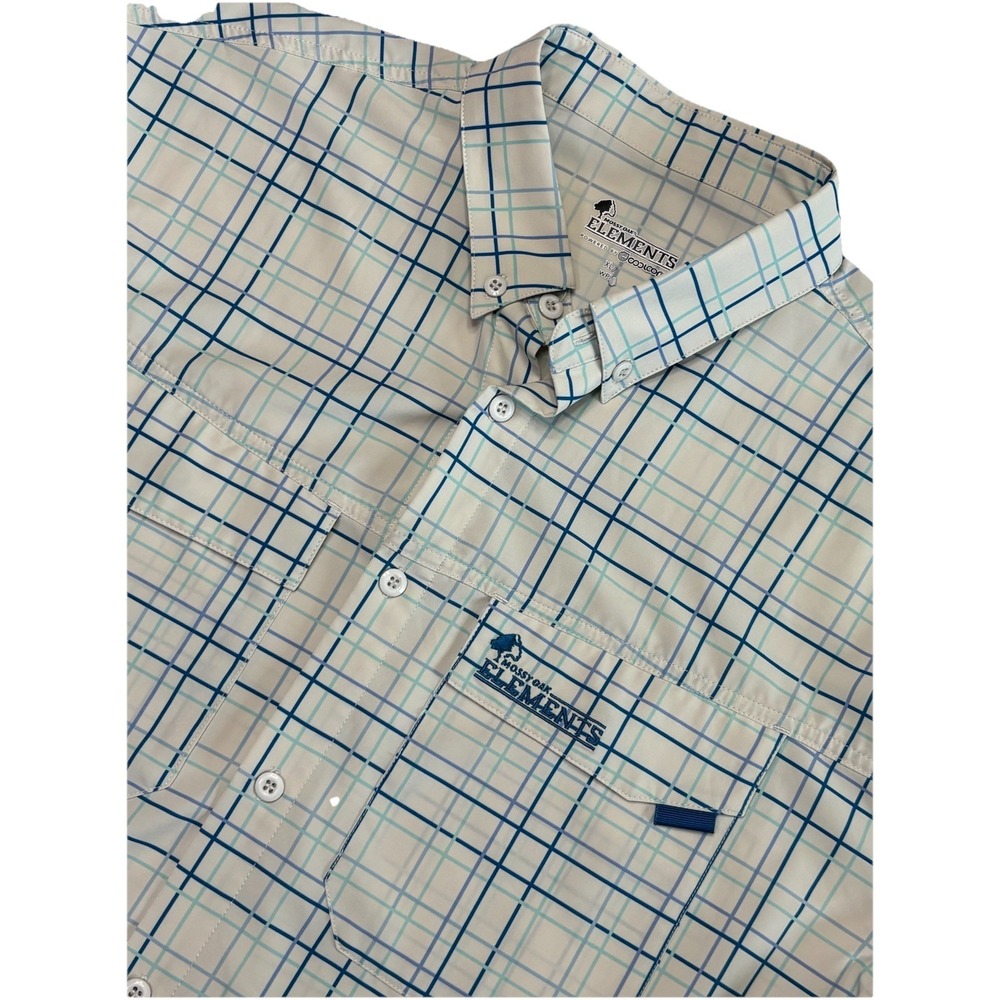 Mossy Oak Elements Coolcore Fishing Shirt XL Plaid Performance Button Up